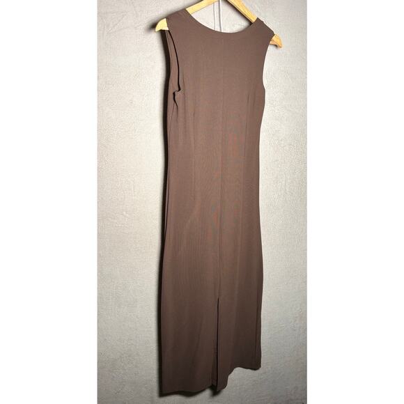 Boston Proper Brown Square Neck‎ Sleeveless Maxi Bodycon Dress Size Small - Picture 3 of 7